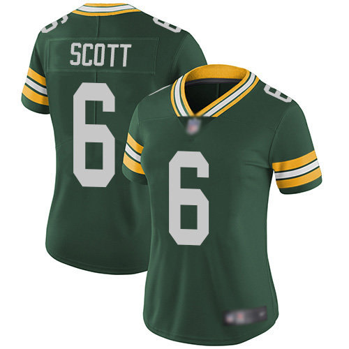 Green Bay Packers Limited Green Women #6 Scott J K Home Jersey Nike NFL Vapor Untouchable->women nfl jersey->Women Jersey